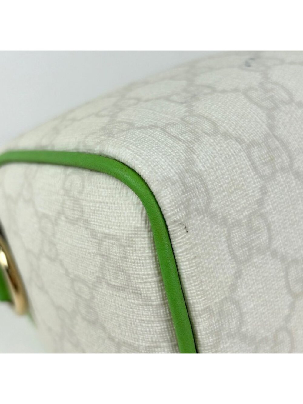 Gucci GG Pattern Handbag Joy Line Mini Boston Supreme White Green Black - Picture 4 of 9